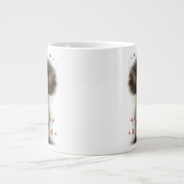 Valentine Coffee Mug – First Kiss Sweet Romance Jumbo-Tasse (Vorderseite)