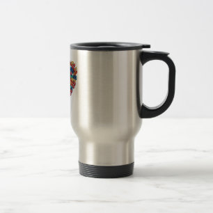 Valentine Colorful Heart Reisen/Pendlerin Tasse