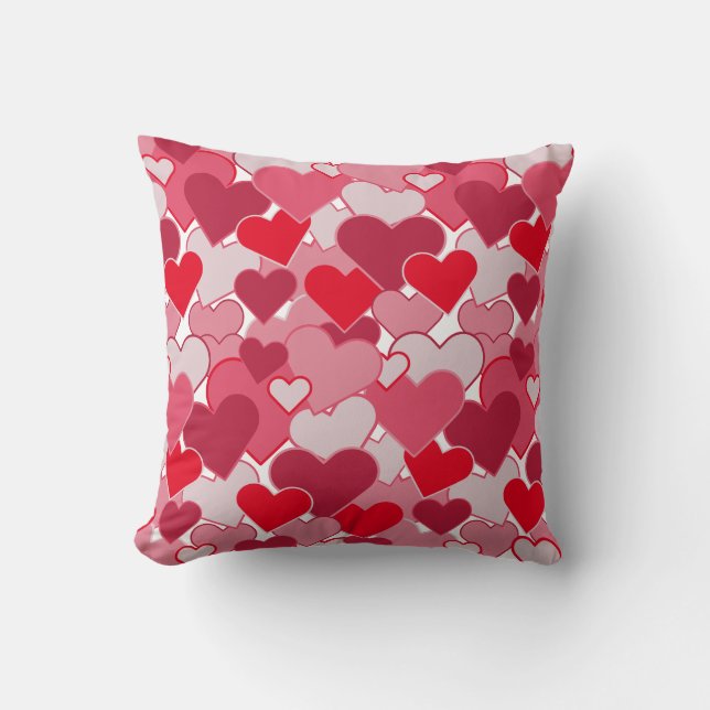 Valentine Colorful Hearts Kissen (Vorderseite)