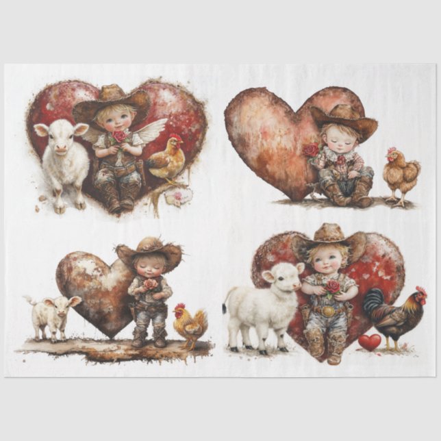Valentine Country Fried Seidenpapier (Vorderseite)