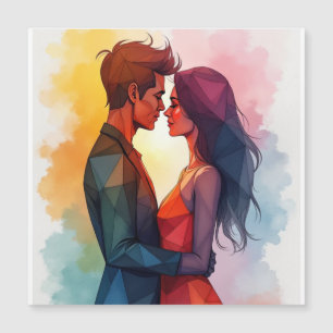 Valentine Couple Abstrakt Magnetkarte