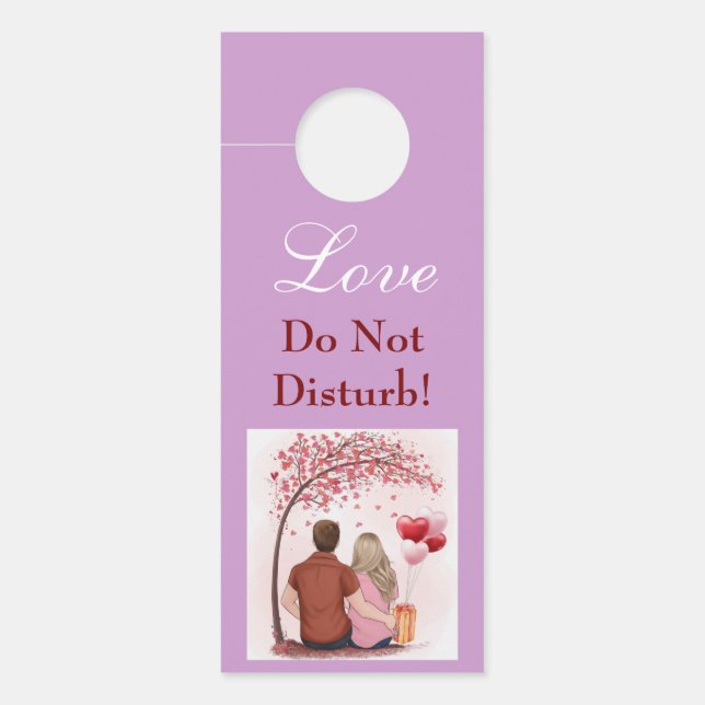 Valentine Couple Love Do Not Disturb Türanhänger (Vorderseite)
