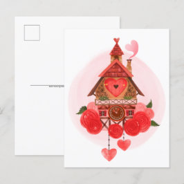 Valentine Cuckoo Uhr Postkarte