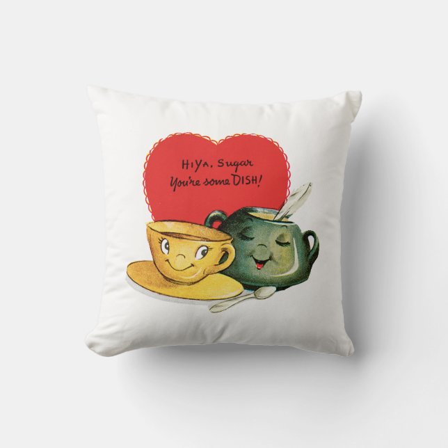 Valentine Cup mit Zucker Topf Herz Kissen (Vorderseite)