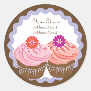 Valentine Cupcakes Runder Aufkleber