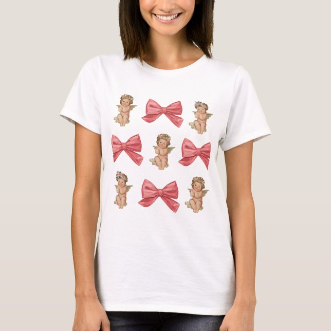 Valentine Cupid Coquette Pink T-Shirt (Vorderseite)