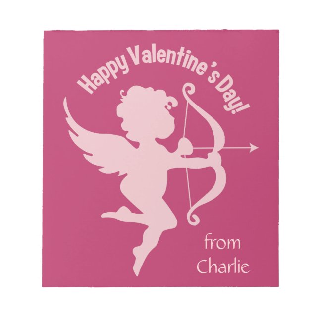 Valentine Cupid individuelle Name Notizblock (Vorderseite)