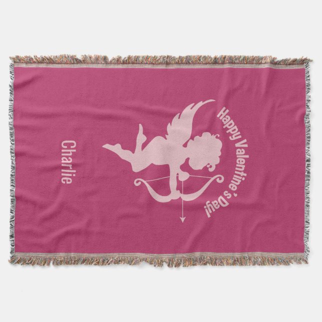 Valentine Cupid individuelle Name werfen Decke (Vorderseite)