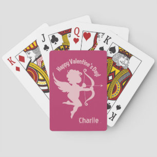 Valentine Cupid nom personnalisé jeu de cartes