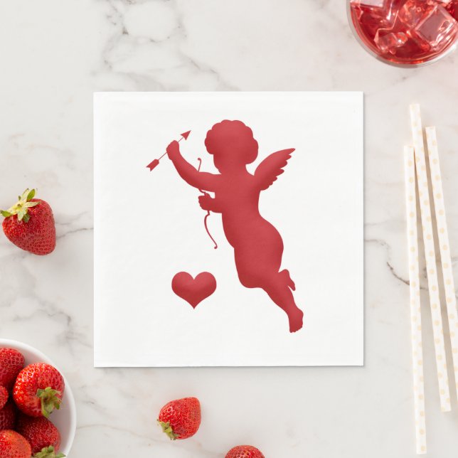 Valentine Cupid Serviette (Beispiel)