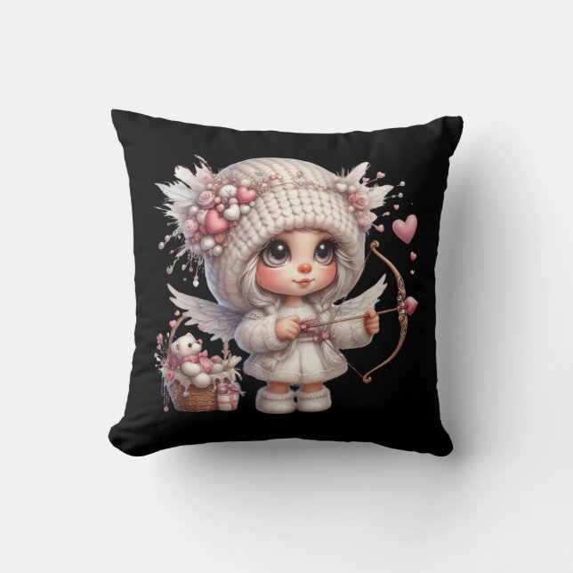 Valentine Cupid Throw Kissen 16''x16'' (Vorderseite)