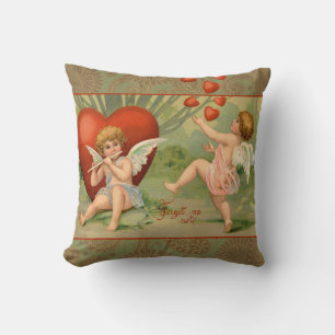 Valentine Cupids Liebe Antik Vintag Kissen