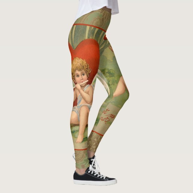 Valentine Cupids Liebe Antik Vintag Leggings (Rechts)