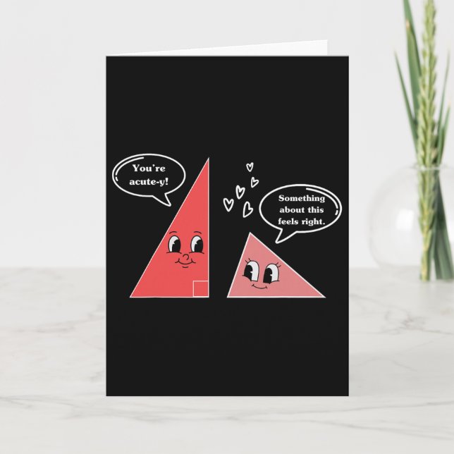 Valentine Cute Triangle Math Joke Mathematician Ma Karte (Vorderseite)