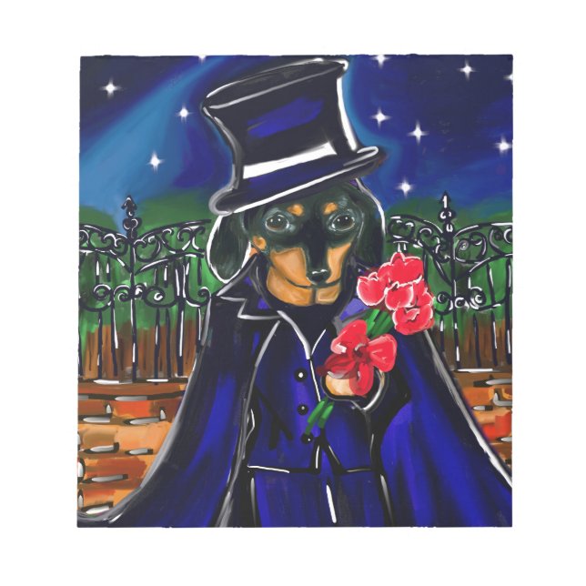 VALENTINE-DACKEL NOTIZBLOCK (Vorderseite)