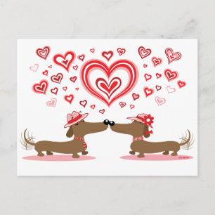 Valentine Dackeln Feiertagspostkarte