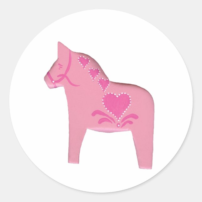 Valentine Dala Horse Sticker (Vorderseite)