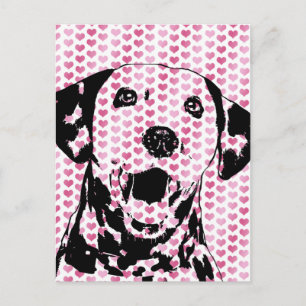 Valentine - Dalmatiner Hunde Silhouette Feiertagspostkarte