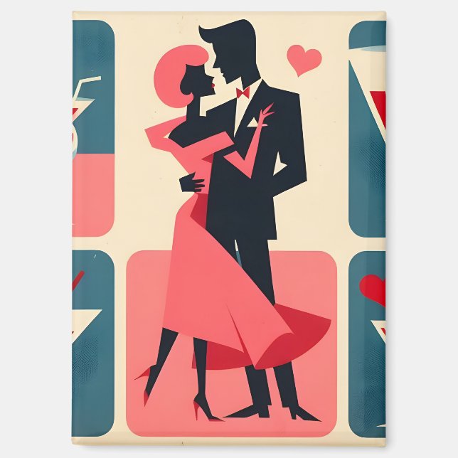 Valentine Dancing Couple Magnet (Vorderseite)