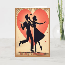 Valentine Dancing Paar mit Martini Karte