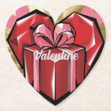 Valentine Day Cubist Art Golden Fox Untersetzer Se