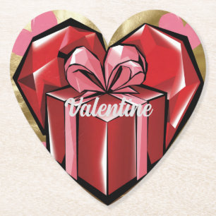 Valentine Day Cubist Art Golden Fox Untersetzer Se