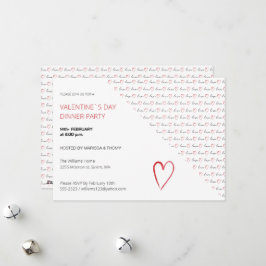 Valentine Day Dinner Party Moderne Schrift Feiertagskarte
