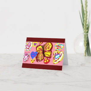 Valentine Day Liebe Schmetterling's Two-Tone Cof Karte
