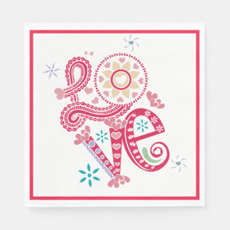 Valentine Day LOVE Serviette