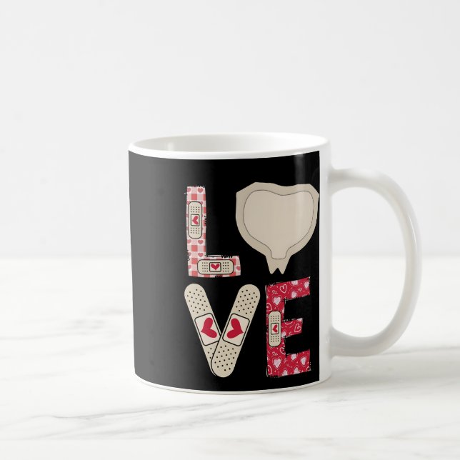 Valentine Day Medical Plaster Patch Funny Wound Ca Kaffeetasse (Rechts)