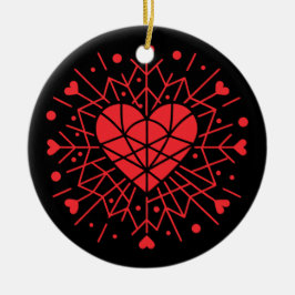 Valentine Day - Red Heart -  Keramik Ornament