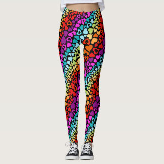 Valentine, der Regenbogen-Liebe-Herzen strömt Leggings
