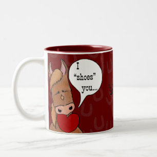 Valentine des Pferdes - personalisieren Zweifarbige Tasse