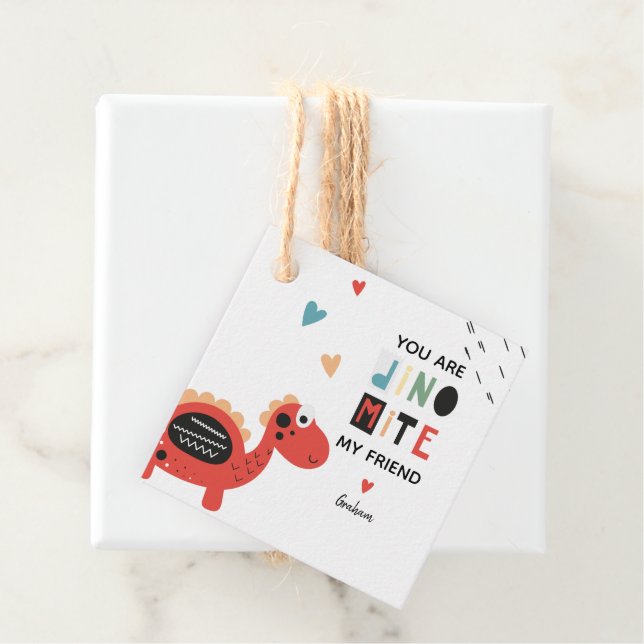 Valentine Dinosaur Geschenkanhänger (Beispiel)