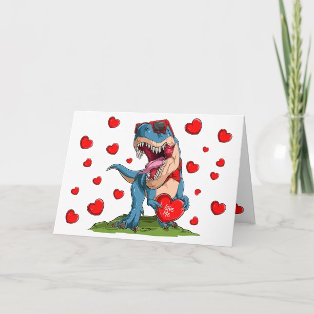 Valentine Dinosaur Karte (Vorderseite)