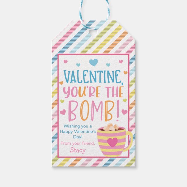 Valentine, du bist die Spendenzettel der Bombe Geschenkanhänger (Vorderseite)