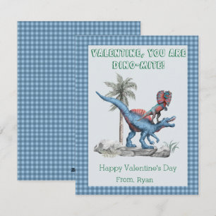 Valentine, du bist DINO-mäßig! Blaue Klasse Feiertagskarte