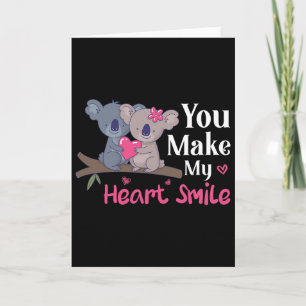 Valentine, du bringst mein Herz zum Lächeln Koala Karte