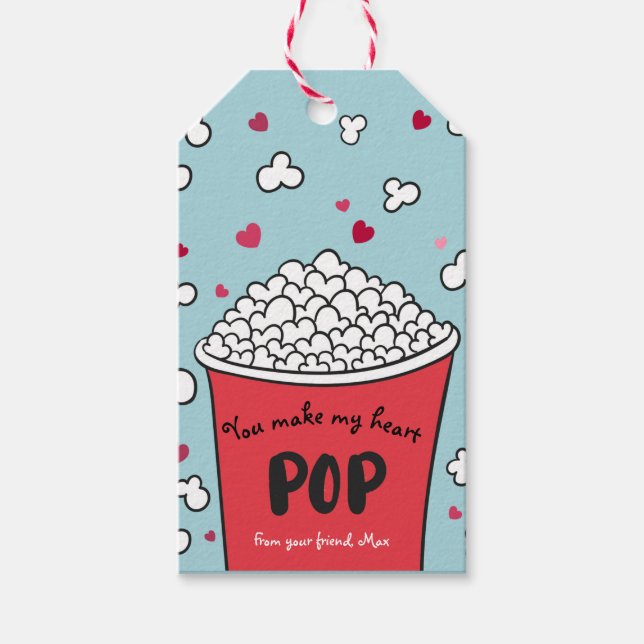 Valentine, du schaffst meinen POP ins Herz Geschenkanhänger (Vorderseite)