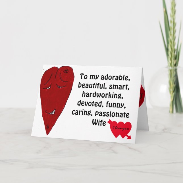 VALENTINE EHEFRAU MEINE BESSERE HALBPENSION KARTE (Vorderseite)