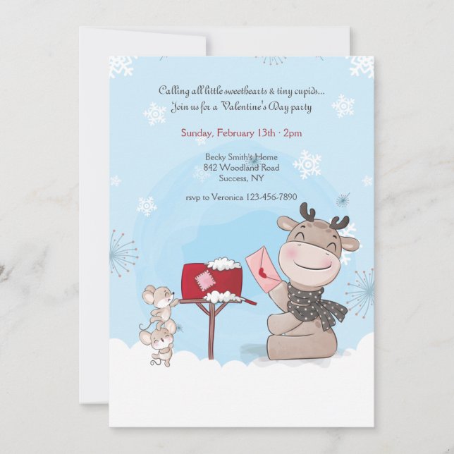 Valentine Einladung für Kinder (Vorderseite)