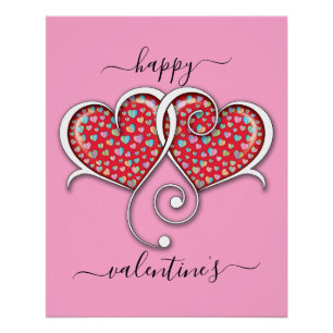 Valentine Elegant Interlocks Design Poster
