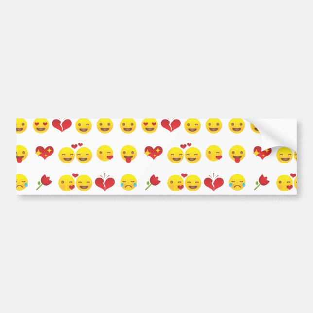 Valentine Emojis Autoaufkleber (Vorne)