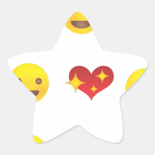 Valentine Emojis Stern-Aufkleber
