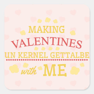 Valentine entkerneln mit mir quadratischer aufkleber