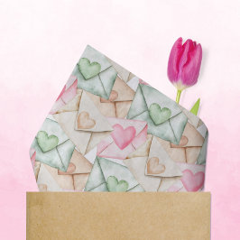 Valentine Envelopes and Hearts Seidenpapier