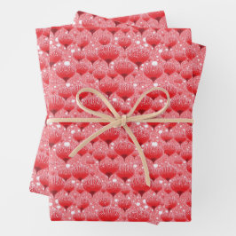 Valentine Fantasy Blume Rot und Weiß Geschenkpapier Set
