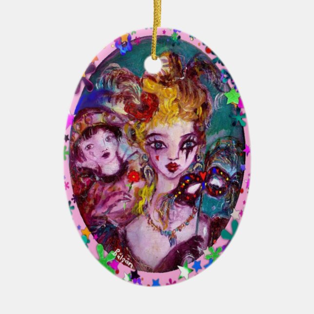 VALENTINE / Farbiges Herz Keramik Ornament (Vorne)