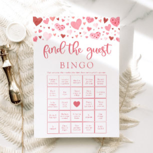 Valentine Finden Sie das Baby Shower Bingo Game Einladung