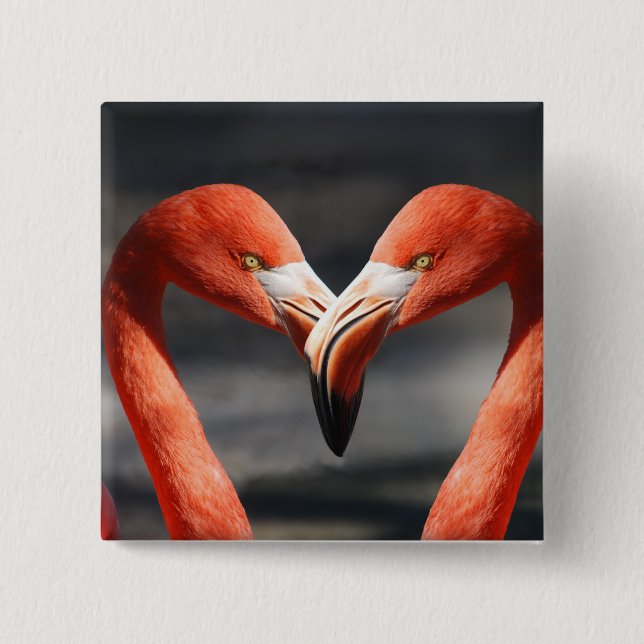Valentine Flamingo Button (Vorderseite)